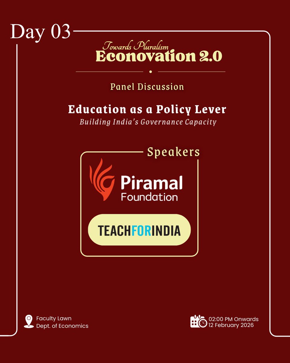amueconclub's tweet photo. From de-colonising economic thought to global policy discussions —
Three days of debate, dialogue, and diverse economics."Ideas that question,conversations that matter."
Econovation 2.0 — Towards Pluralism.
#Econovation2 #AESC #AMU
#PanelDiscussion #EconomicThought
#MUN https://t.co/YtAG9NK5h9