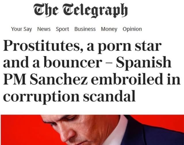 Capitana_espana's tweet image. Titular demoledor de The Telegraph⚠️

“Prostitutas, una estrella del porno y un portero de discoteca: el presidente del Gobierno español, Sánchez, envuelto en un escándalo de corrupción.” 💥