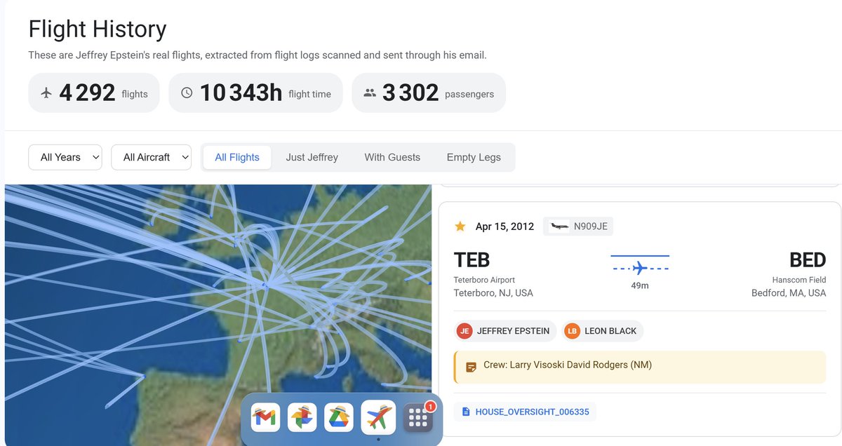 pierremarieseve's tweet image. Le QG européen de Jeffrey Epstein n'était pas Londres, Milan ou Monaco.

C'était clairement Paris.

jmail.world/flights