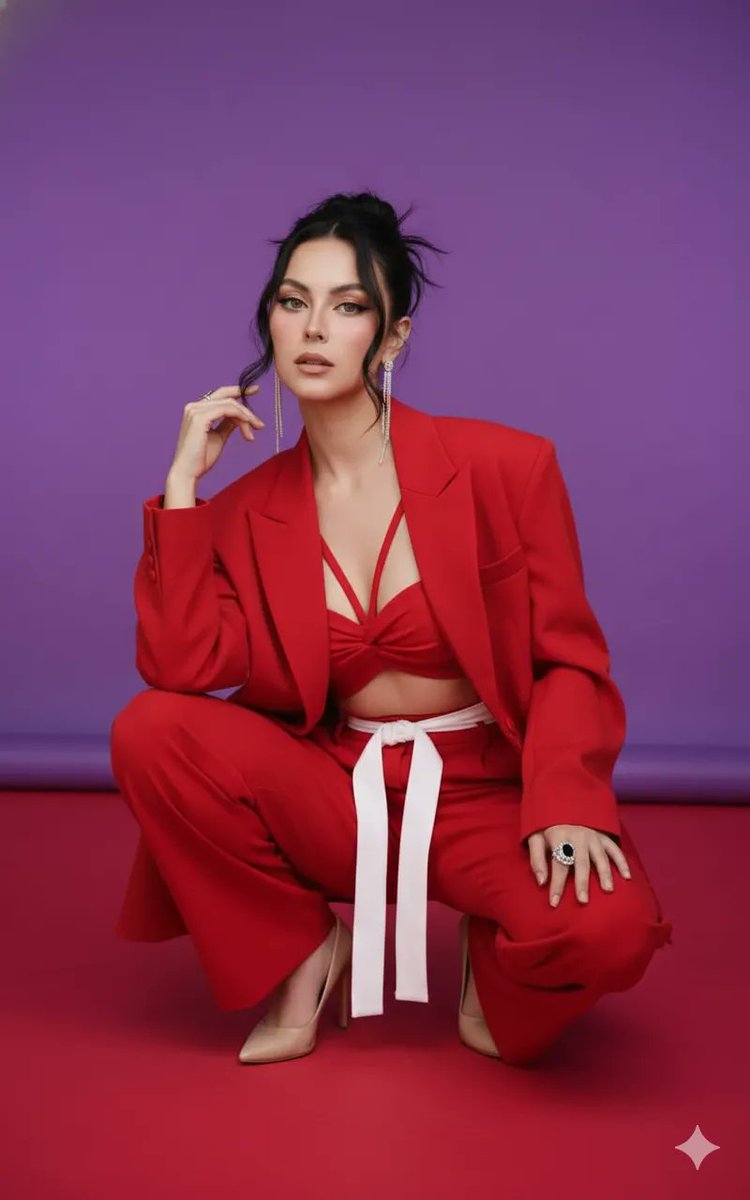 Dual Image Generation in Modern Formal Scarlet Red example 2
