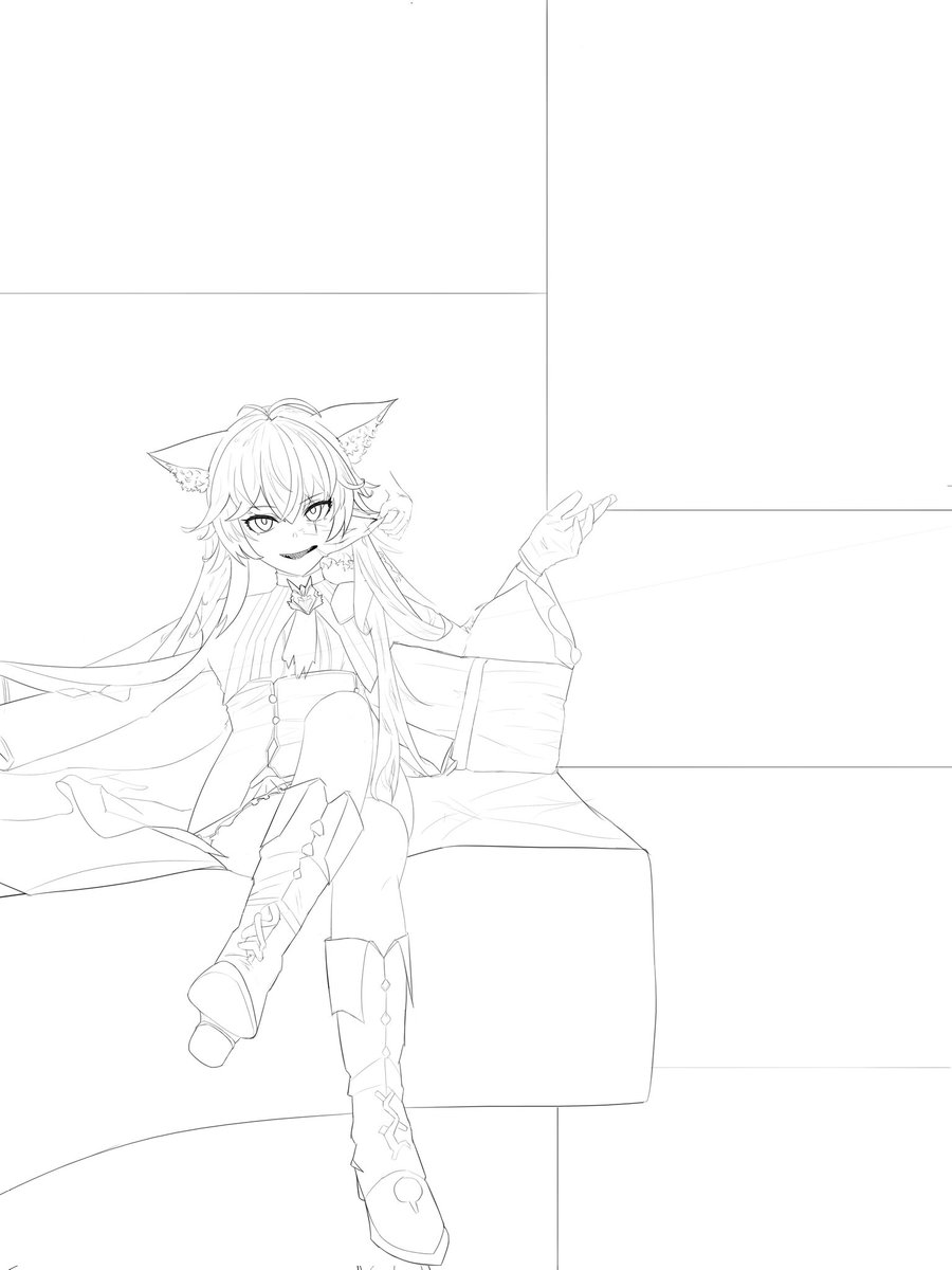 我尽力了，暂时就先这样吧😢
画的是一位娃友
#skinsuit 
#Arknights