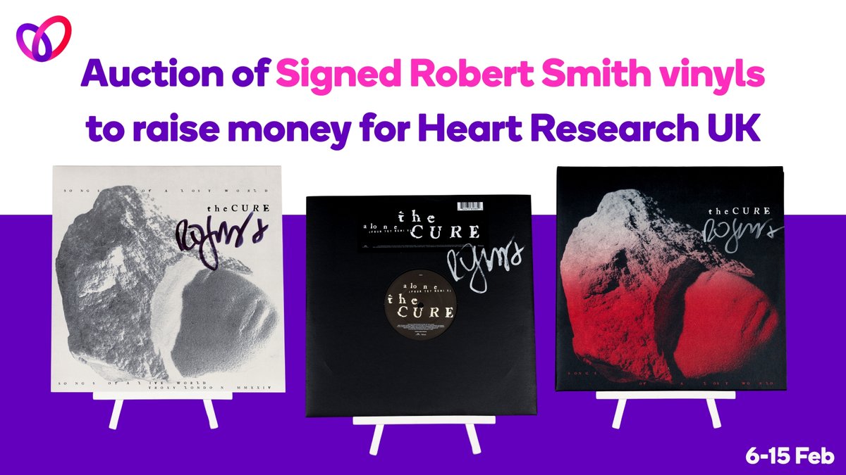 Bid on <a href="/thecure/">The Cure</a> vinyl signed by @robertsmith and raise money for Heart Research UK from 6-16 Feb! 📀💜

ow.ly/I4KV50Y8IXE

<a href="/thecureverse/">THE CUREverse</a>