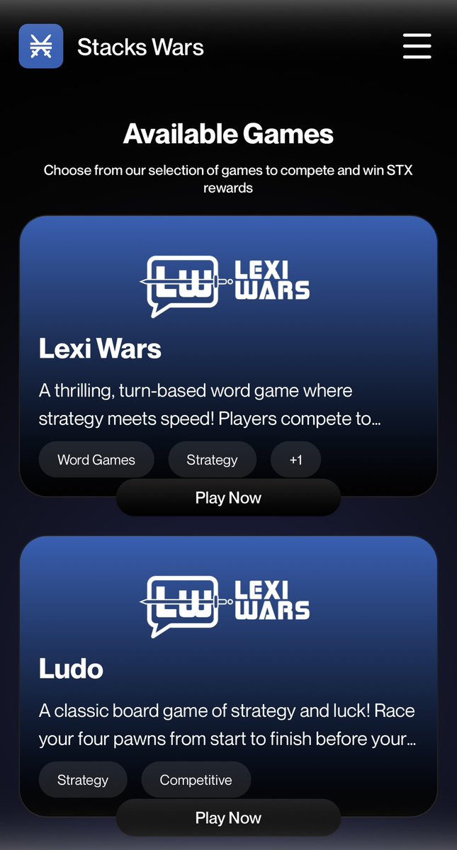 ID_CRYPTO12's tweet photo. The new updated UI of @StacksWars is live! 🔥
Gameplay feels smoother and cleaner now.
They’ve also added a new game called the LUDO, a classic board game.stack

The exciting part? Sponsored lobby games are making a comeback and will be hosting every 2 weeks, stay positioned.⚔️ https://t.co/JxMm5Ei98u