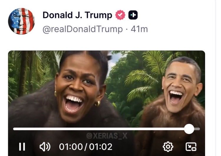 Suzierizzo1's tweet image. This is one of the most disgusting and racist things I’ve ever seen posted online! It looks like somebody is still upset he didn’t win the Nobel Peace Prize! No Heaven for you!