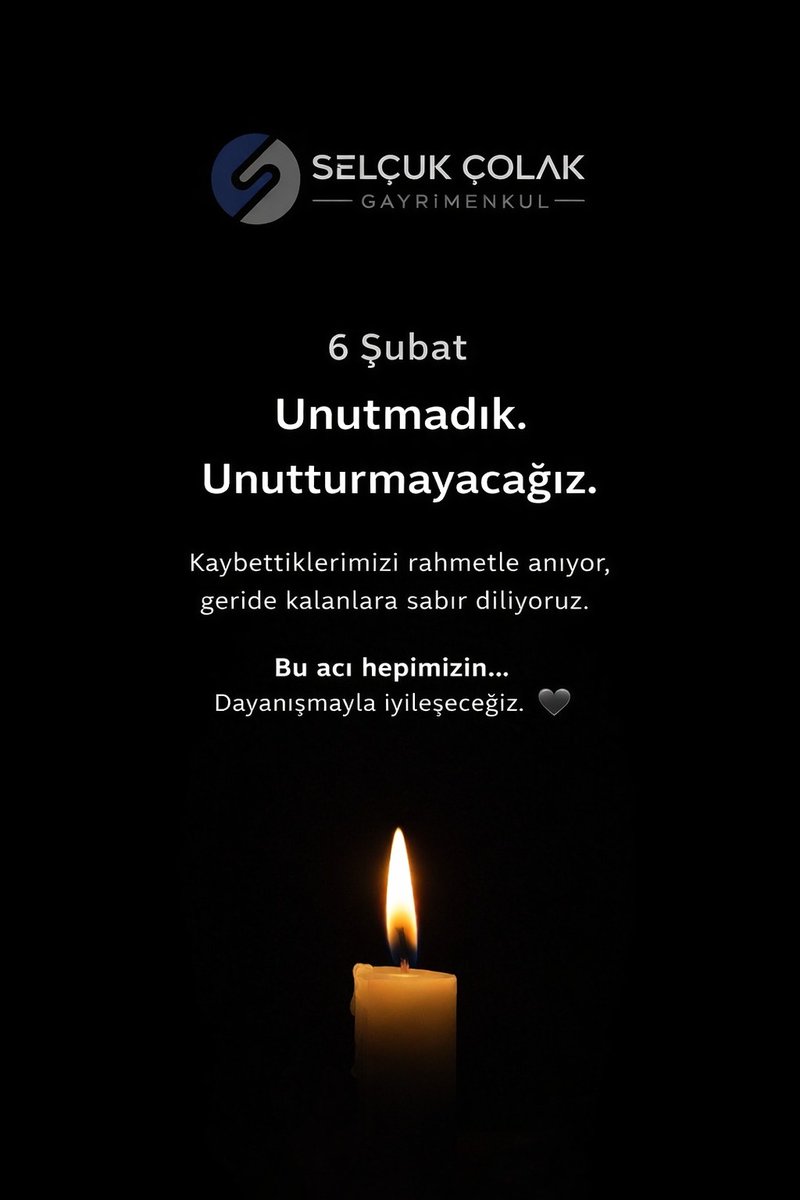6 Şubat’ı unutmadık, unutturmayacağız.
Kaybettiklerimizi rahmetle anıyor, kalanlara sabır diliyoruz. 🕯️