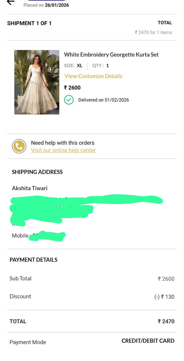 DaggerWords's tweet photo. @houseofindya, why is the return option missing for my Order #2640552? I received a poor-quality 'White Embroidery Georgette Kurta Set' on Feb 1st. This is a clear violation of consumer rights. Resolve this immediately. @shivanipoddar @tanvi_malik @jagograhakjago @ConsumerCourtIN https://t.co/LEYBo5LDBc