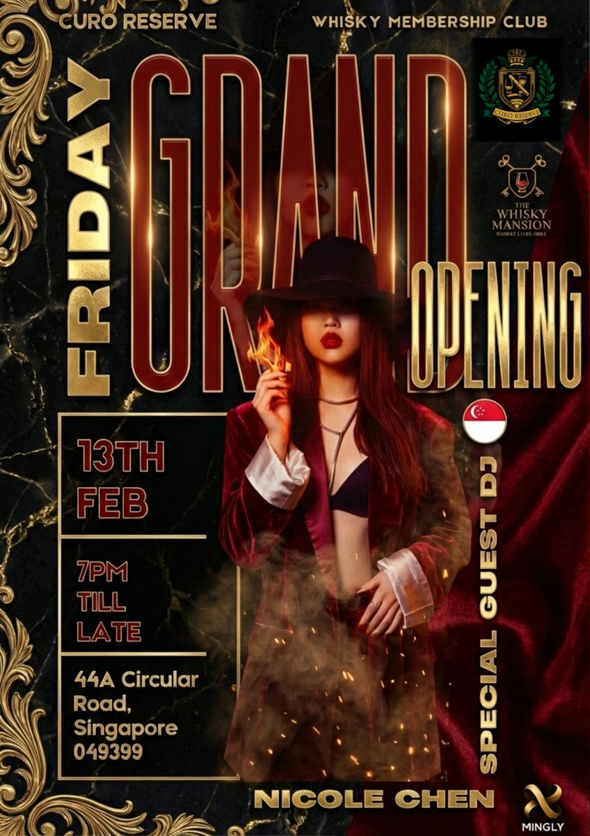 Join us for Curo Reserve &amp; Whisky Mansion grand opening on February 13th.

A 5-storey luxury destination in the heart of Raffles Place, bringing together rare whiskies, cigars, fine wines, premium timepieces and exceptional hospitality under one roof.

Expect an evening of