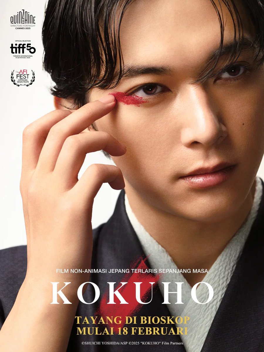 TarizSolis's tweet image. CONFIRMED!

Kokuho akan tayang di bioskop Indonesia mulai 18 Februari 2026!

Tandain guysssss!!! ✅