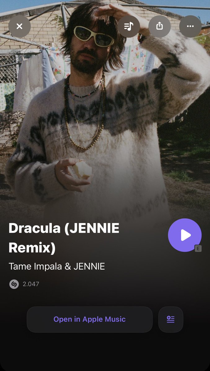 🎶Keep streaming &amp; Shazaming!! 

Dracula (JENNIE Remix) by Tame Impala &amp; JENNIE: shazam.com/track/86064750…