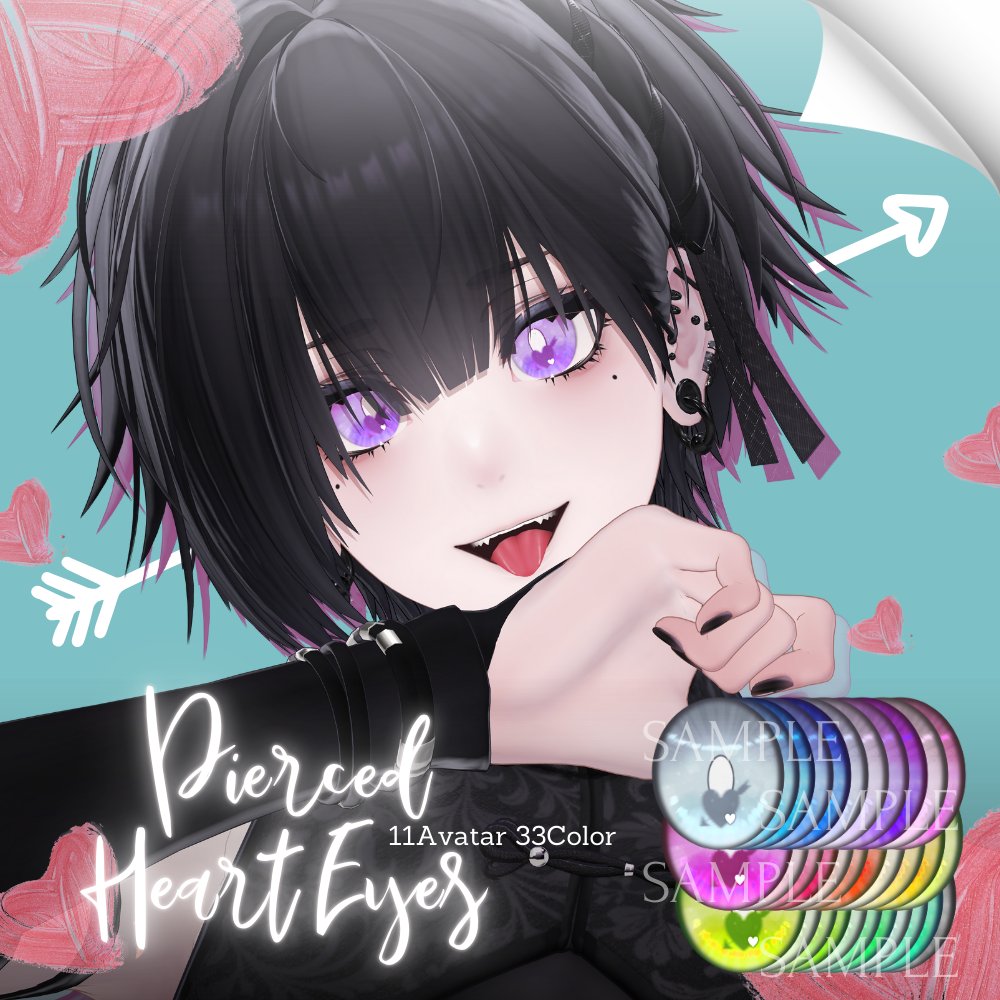 ✨新作アイテクスチャ発売✨

『Pierced Heart Eyes』
今回のVol.8では 全33色！
ハートに矢が突き刺さるモチーフを取り入れた、
バレンタインイメージのアイテクスチャです。

対応アバターはツリーに記載します！

商品ページ
petit-lumi.booth.pm/items/7954041

#VRChat   #booth_pm #petitlumi