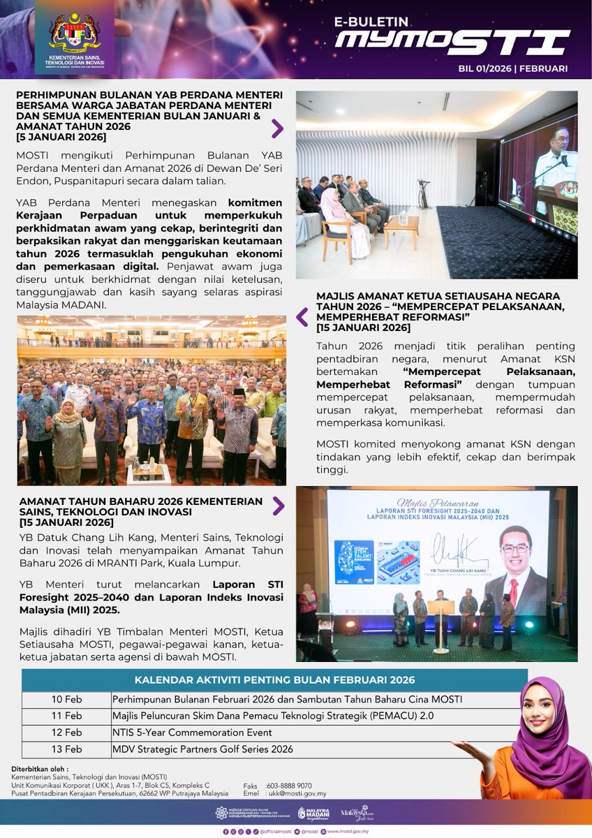 𝐁𝐮𝐥𝐞𝐭𝐢𝐧 𝐌𝐲𝐌𝐎𝐒𝐓𝐈 𝐄𝐝𝐢𝐬𝐢 𝟏/𝟐𝟎𝟐𝟔 | 𝐅𝐞𝐛𝐫𝐮𝐚𝐫𝐢

📖 Baca edisi 1/2026 e-buletin MyMOSTI: mosti.gov.my/buletinmymosti…

📘 Baca e-buletin MyMOSTI di pautan: mosti.gov.my/en/buletinmymo…

   instagram.com/p/DUaTcRDEkl7/…