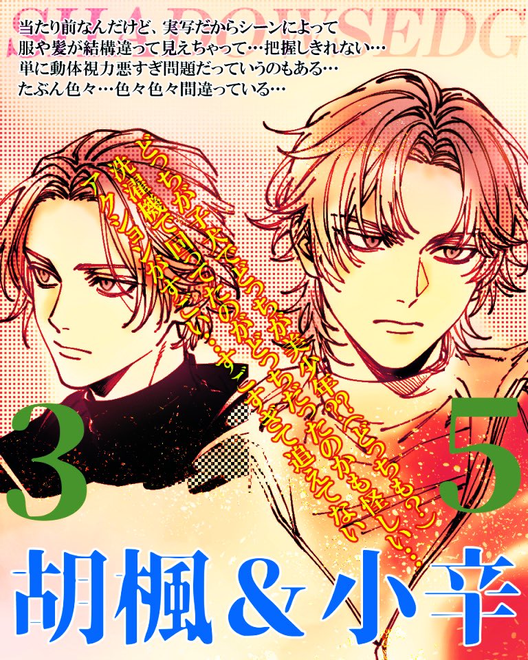 胡楓＆小辛（シャドウズエッジ）2/2
本業は歌手さんと聞いたんですが…え？は⁇今どきの歌手さんってこんな武芸の名人みたいな身体能力を求められるの⁉️歌手になるハードルが高すぎないか…？？？
相当努力されたんだろうけど…動きキレキレだったし全員アクション俳優さんかと思ってました…多芸すぎ
