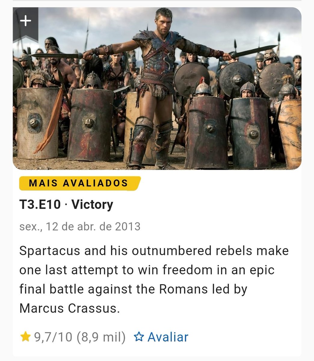 JailsonGates's tweet photo. @vipseriesbr Uma pena Spartacus ser tão pouco conhecida, série épica e com final perfeito tbm https://t.co/oiVEHXuKoq