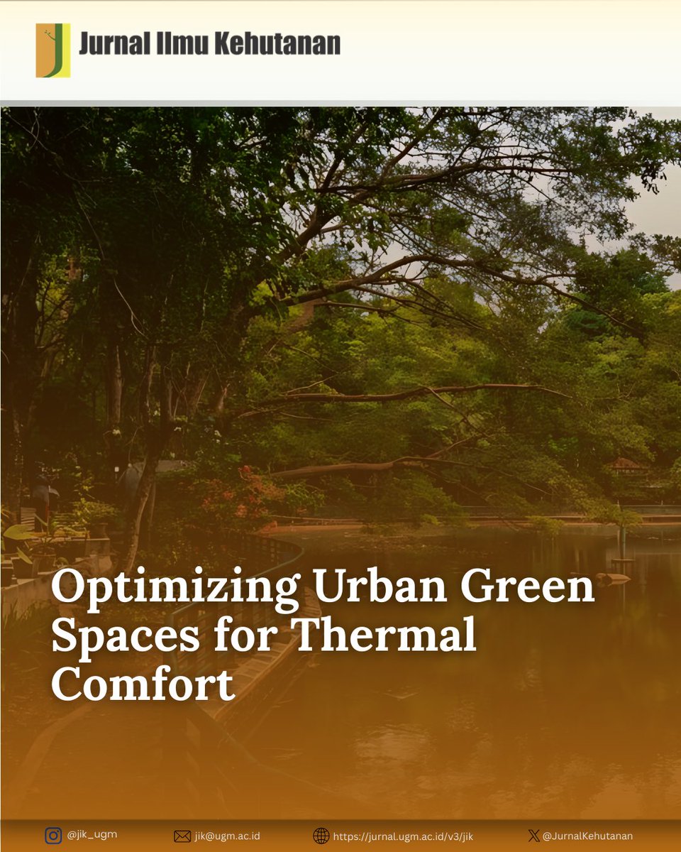 JurnalKehutanan's tweet image. Feeling cooler under the trees isn’t just a feeling. Dense canopies help regulate urban heat and improve outdoor comfort.

Read the full article  jurnal.ugm.ac.id/v3/jik/article…

#ThermalComfort #Microclimate #UrbanPlanning #GreenSpaces #ClimateAdaptation