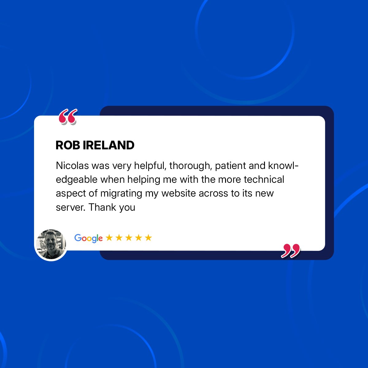 Thank you for your kind review. We are pleased to hear our team was able to assist you with the technical aspects of your website migration with thoroughness and patience. Your feedback is greatly appreciated.