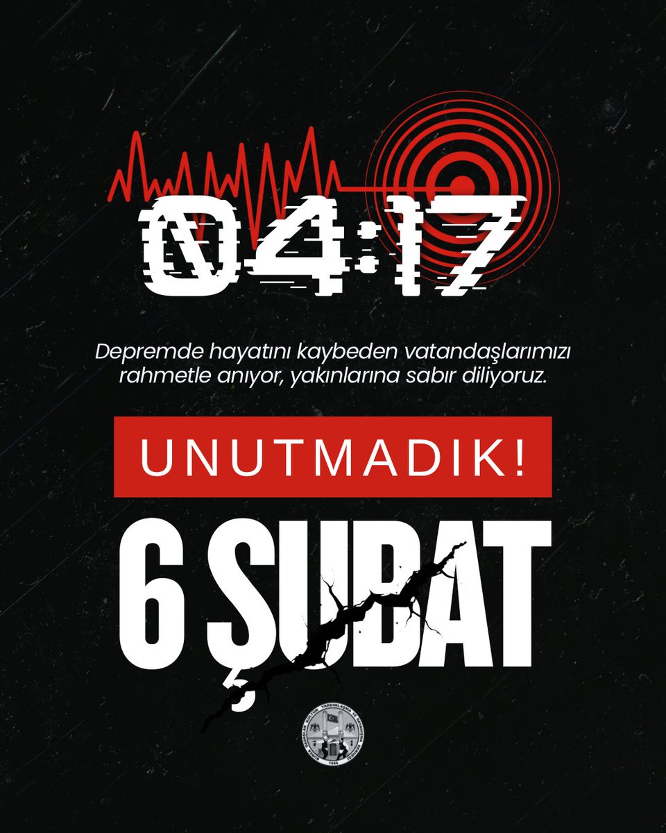 6️⃣ ŞUBAT DEPREMİ 
Depremde hayatını kaybeden vatandaşlarımızı rahmetle anıyor, yakınlarına sabır diliyoruz. #Unutmadık 🌹