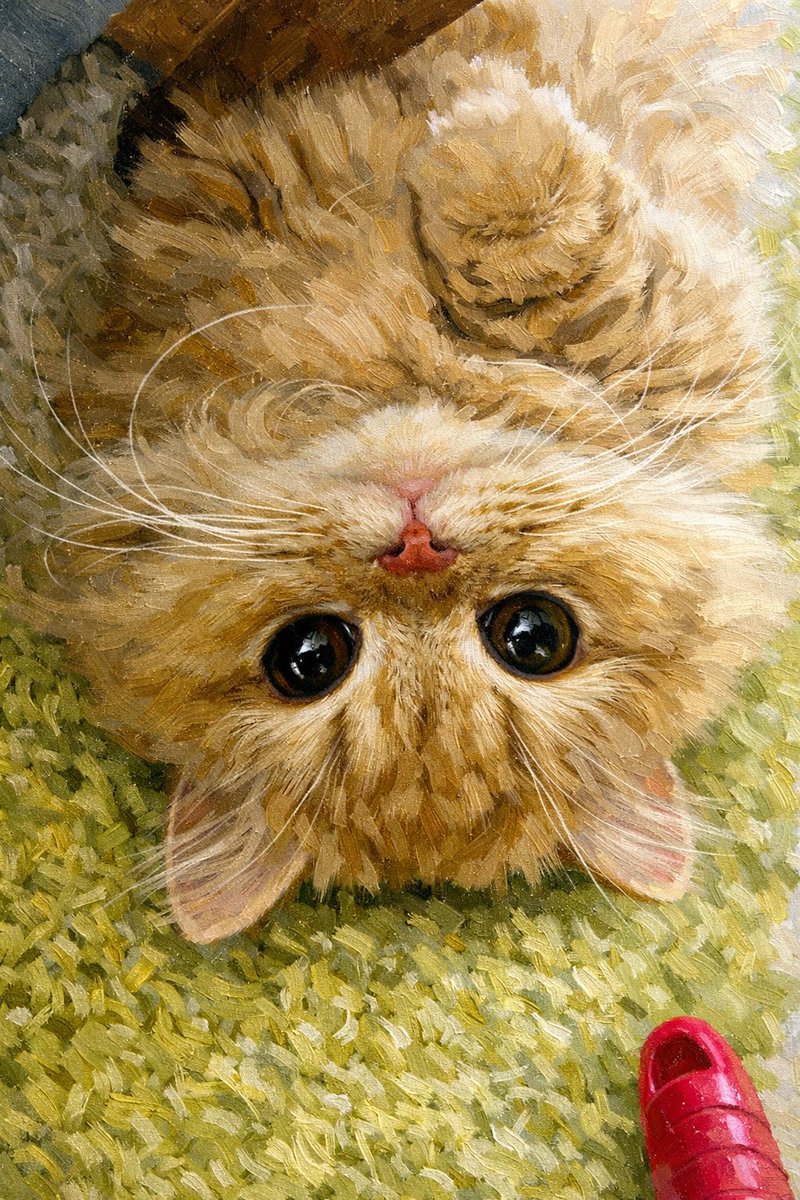 油絵風🤭 #ねこのいる幸せ #マンチカン #ラグドール