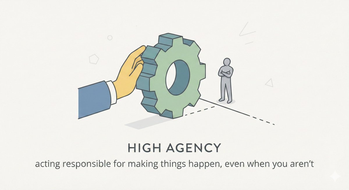 High agency = the habit of acting like you are responsible for making things happen, even when you technically aren’t.
