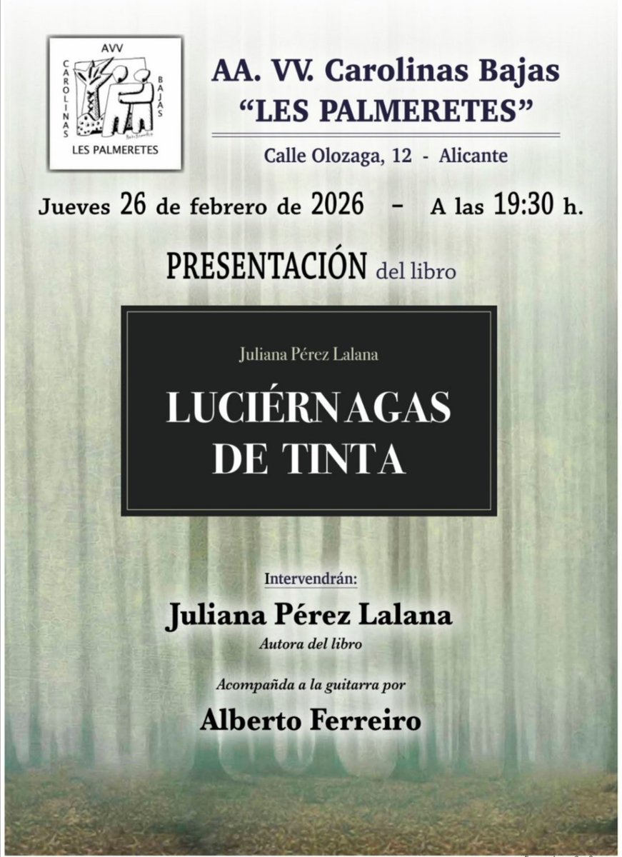 Jueves, 26 de febrero
Luciérnagas de Tinta
Juliana Pérez Lalana