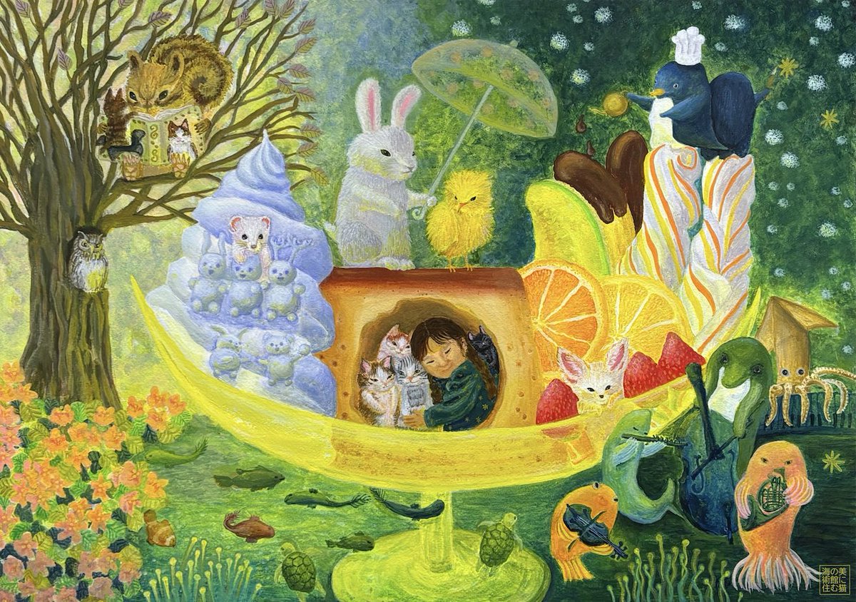 昨年、出品したアクリル画の作品です。

二日月の宵に
ほんのわずかな時間だけ現れる🌙
搾取も争いも戦争もなく
すべてがやさしくからみあう