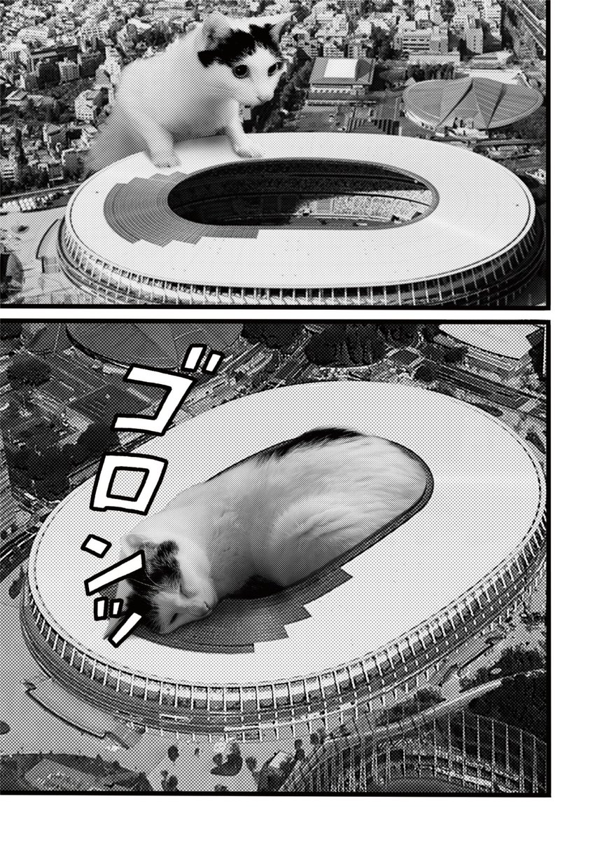 愛猫が巨大化する漫画を描いています🐱