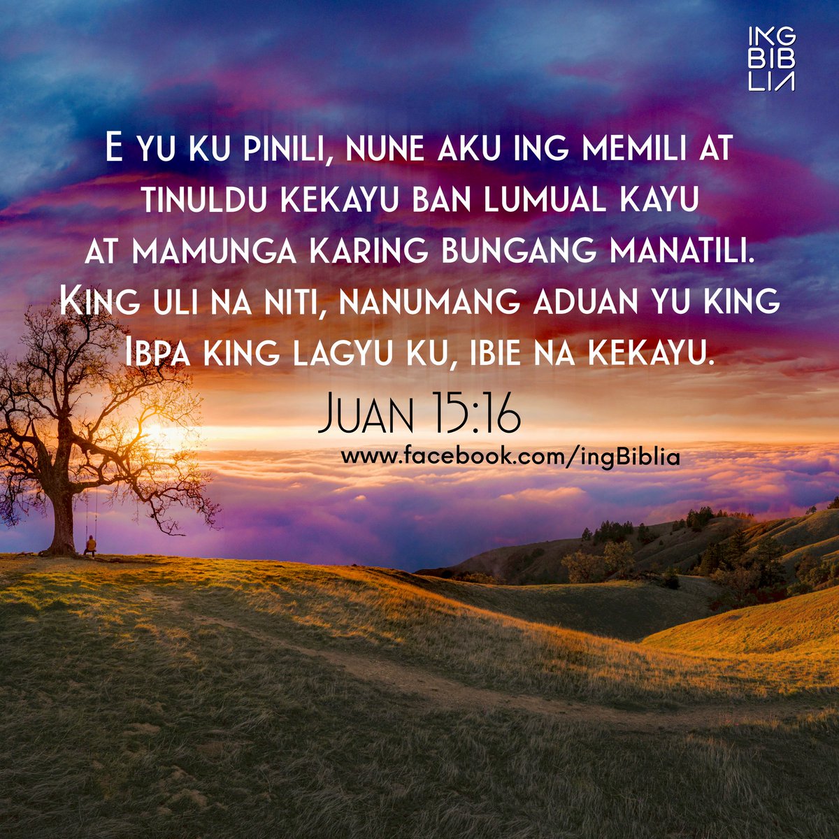 danlopez11's tweet photo. John 15:16 NIV
You did not choose me, but I chose you and appointed you so that you might go and bear fruit—fruit that will last—and so that whatever you ask in my name the Father will give you. 
#BibleVerseOfTheDay #VerseOfTheDay #Devotion  #ingBiblia #kapampangan https://t.co/MTvjmr5XMK