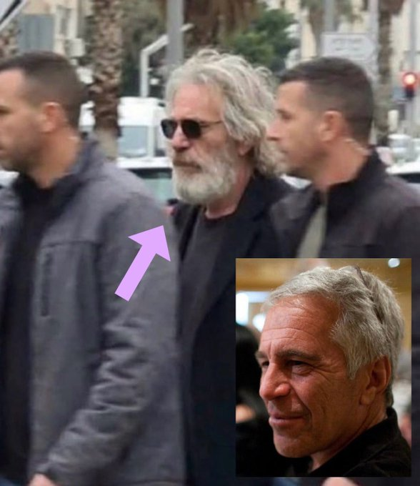 SoftWarNews's tweet photo. 🚨 Israel memalsukan kematiannya.  
Epstein masih hidup dan berkeliaran di jalanan Tel Aviv. https://t.co/EJ2oD2Fng8