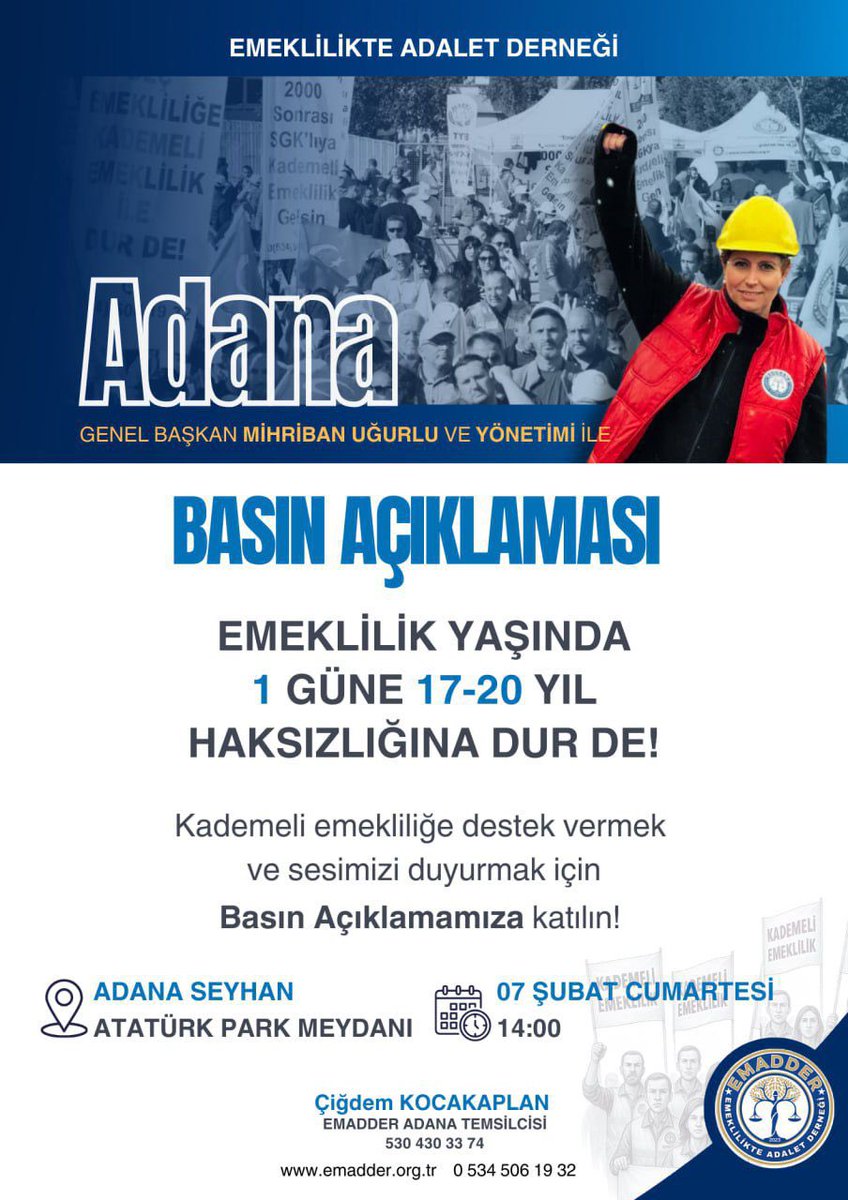 Emeklilikte yaşanan adaletsizlikleri görmezden gelmiyoruz. Kademeli emeklilik talebi, sosyal devlet ilkesinin gereğidir, görmezden gelinemez!

<a href="/EmadDernegi/">EMEKLİLİKTE ADALET DERNEĞİ ⚖️</a>
#KademeyiÇözünArtık