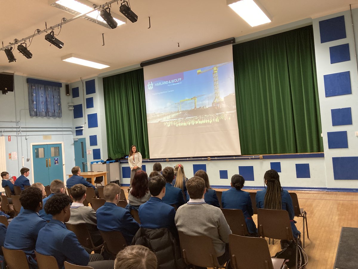 Many thanks to Vanessa from <a href="/HarlandWolffplc/">Harland & Wolff</a> for visiting <a href="/SaintsCollege/">All Saints College Belfast</a> today and delivering an inspiring Apprenticeship talk as part of Apprenticeship Week.
Our students gained valuable insights into the pathways, skills, and opportunities available within the industry. 🚢🔧✨