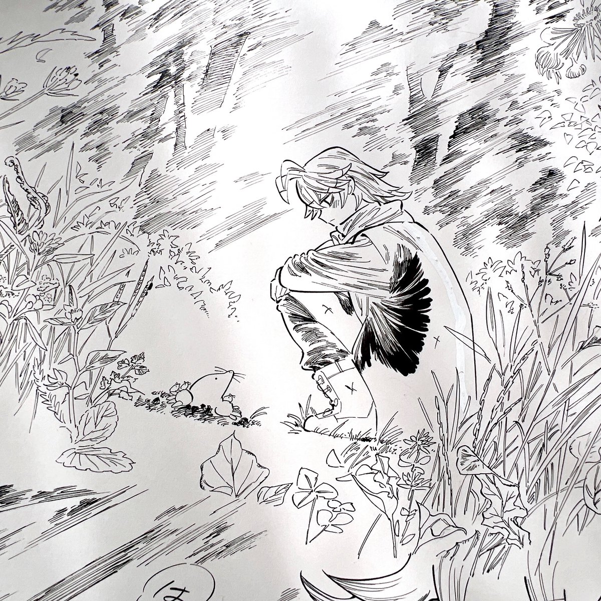 久しぶりにアナログで作画しました、相変わらず草やら花も楽しく描いているので自然の感じなんかも併せてお楽しみ頂ければ嬉しいです🍃 
