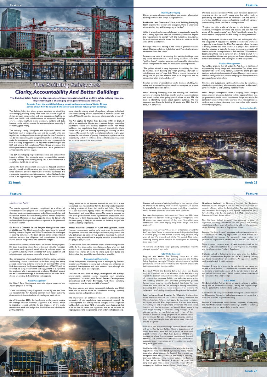 FMUKmagazine1's tweet image. Latest Issue 📰 The Building Safety Act: Clarity, Accountability And Better Buildings

Experts from @Watts_Group advise about how to respond effectively &amp;amp; deliver #FutureProof #buildings.

➡️fmuk-online.co.uk/the-building-s…
#facman #FacilitiesManagement #safety #accountability #compliance