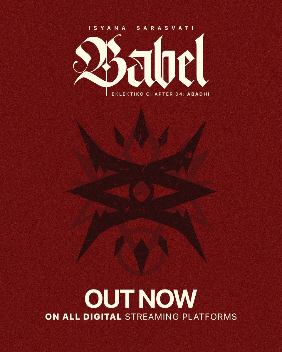 redrose_records's tweet photo. The silence breaks. “Babel” by @isyanasarasvati is now out everywhere!

Opening ABADHI, the last chapter of EKLEKTIKO, where voices rise, chaos converges, and beauty is forged from the echoes 🎶

STREAM IT NOW! https://t.co/ujnEmbKChf