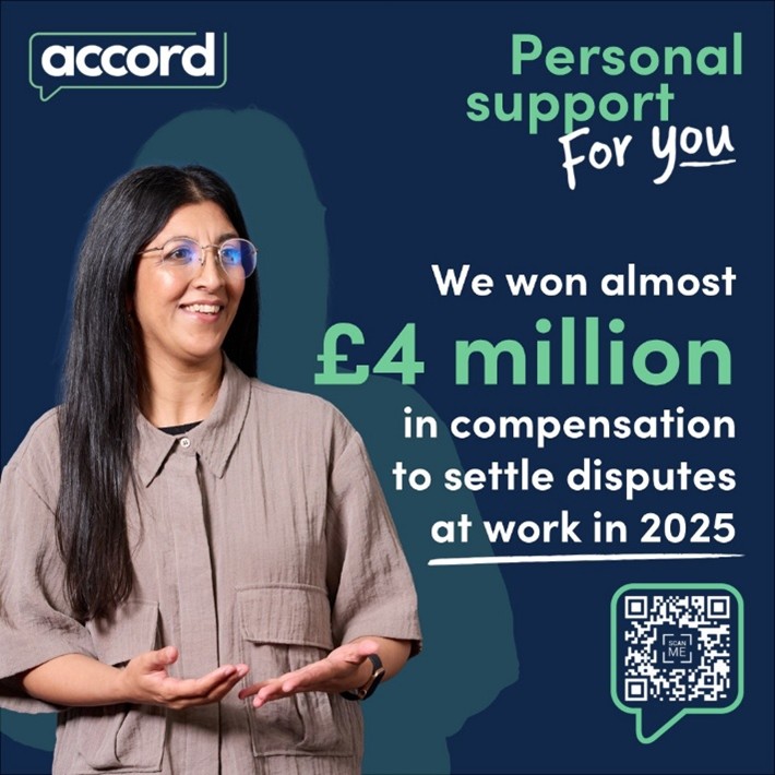 AccordUnion's tweet photo. Personal support, for you

Last year, we won almost £4 million in compensation to settle work disputes. That’s an average of £330,000 every month! Legal support is just one of a range of exclusive member benefits.

Not a member? Join today: https://t.co/z7VuxXd6HK

#ForYouAccord https://t.co/z7IshOpdrn