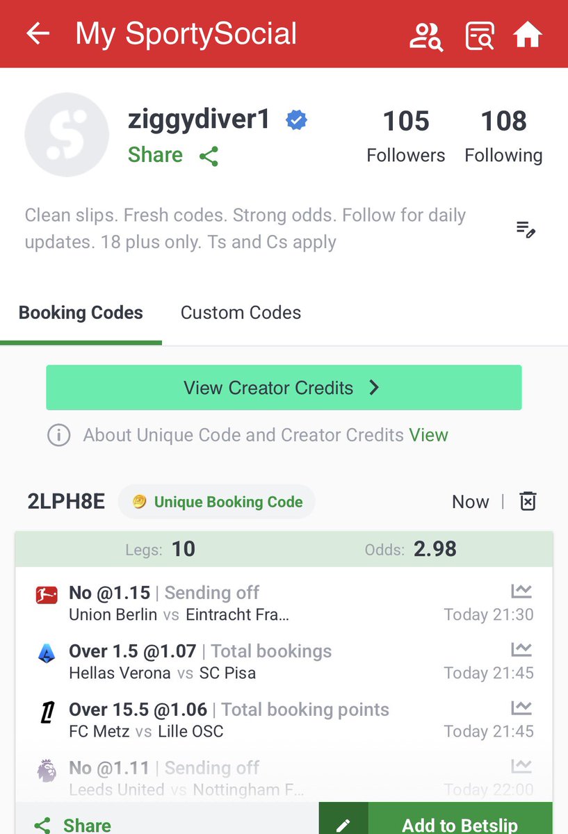 Hey check out the bet I just placed on Sportybet! sportybet.co.za/player/ziggydi…

Link to register - sportybet.co.za/za/?utm_source…