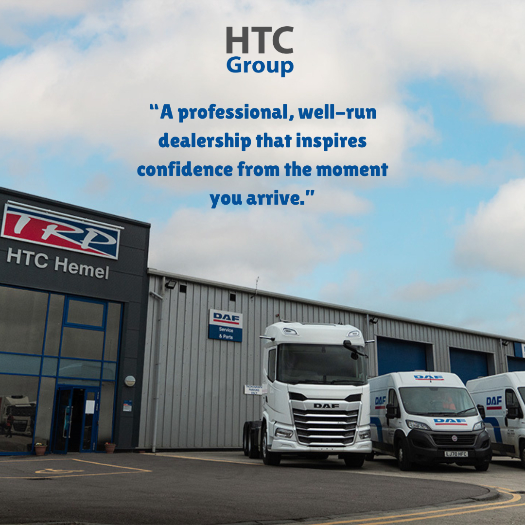 5⭐ Customer Review – HTC Group Hemel

“A professional and well-run DAF dealership that inspires confidence from the moment you arrive. 
Overall, a reliable place to deal with if you’re serious about trucks and expect a competent, business-minded approach throughout the process.”