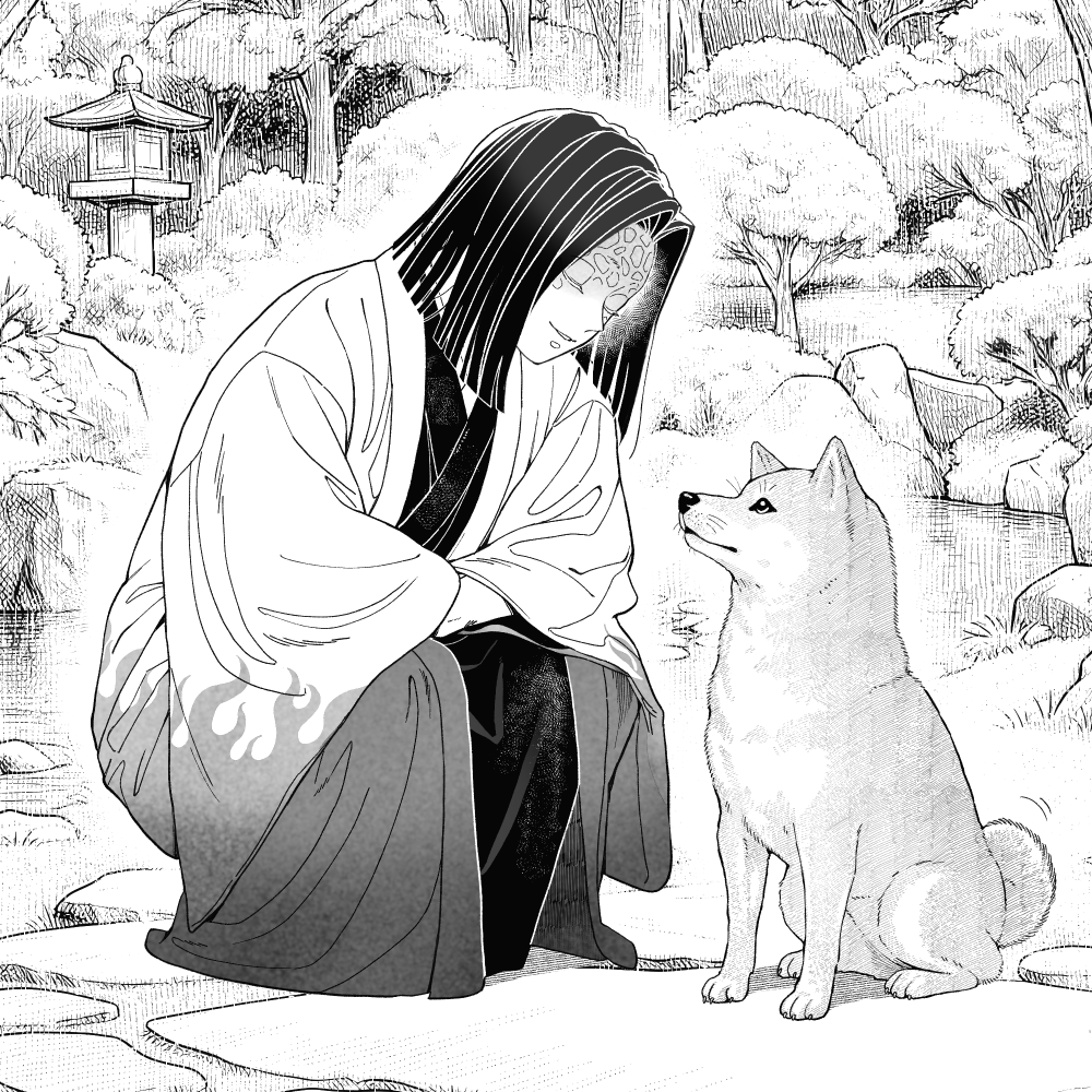 進捗 喋る鴉を飼っている影響で、動物と会話する癖があるお館様 