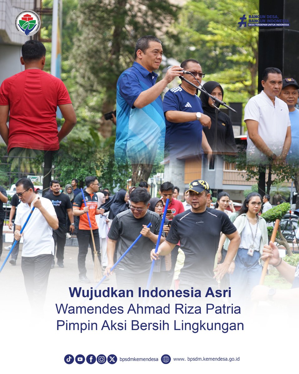 bpsdmkemendesa's tweet photo. Aksi Kecil, Dampak Besar🌱
Wakil Menteri Desa, dan Pembangunan Daerah Tertinggal (PDT), Ahmad Riza Patria menghadiri kegiatan Senam Sehat dan Bersih Lingkungan Bersama, Jumat (06/02/2026) di Lapangan Parkir Kemendesa PDT didampingi Para Pejabat Pimpinan Tinggi Madya dan Pratama. https://t.co/WhV28EWPQn