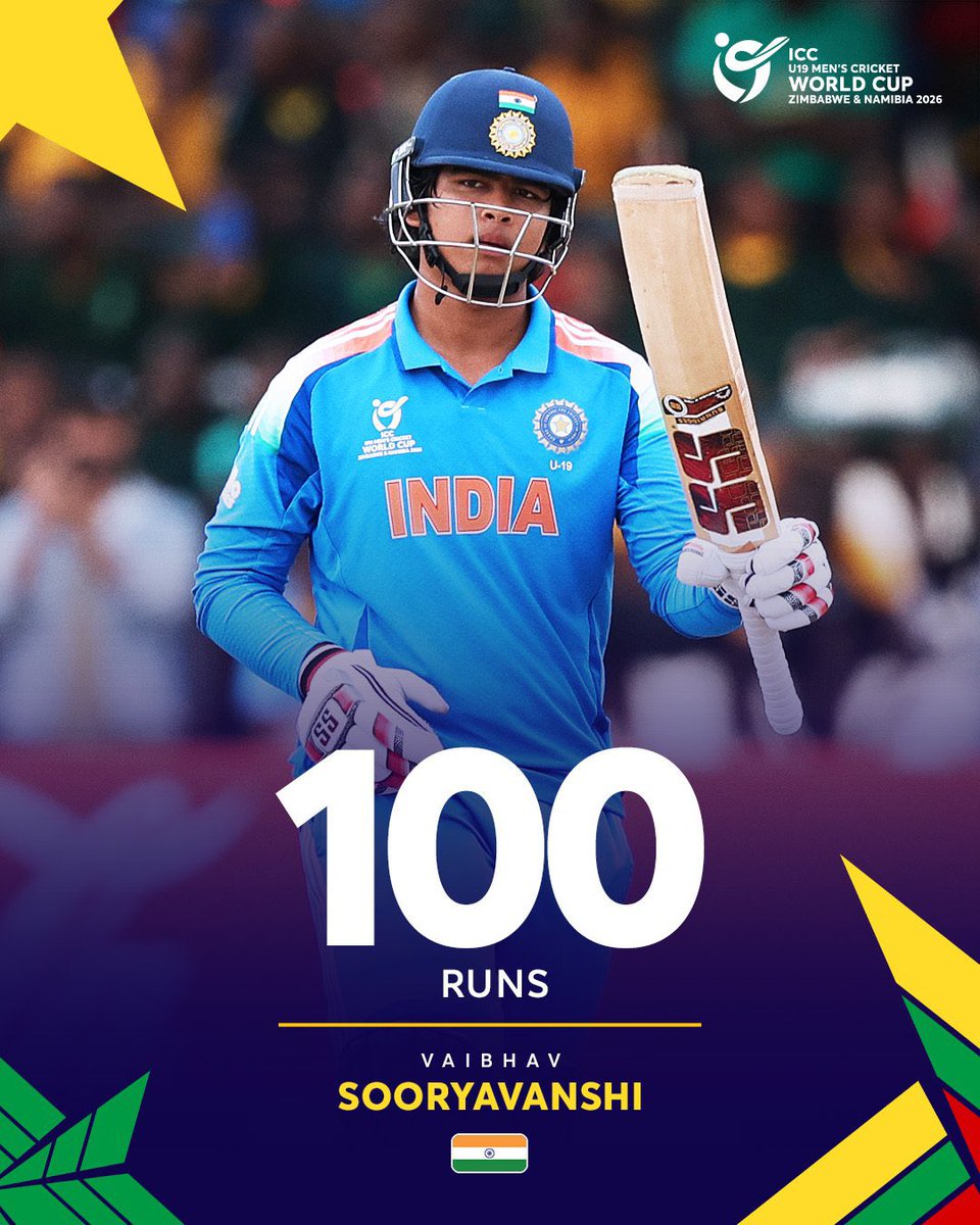 Yet another iconic 175 runs score from the future megastar cricketer - Vaibhav Sooryavanshee! 
The first was from great Kapil Dev back in 1983 world cup final. This one too came today in aFinal from Vaibhav in ICC U19 Cricket WC. 

What a joy to see this boy battling! ❤️