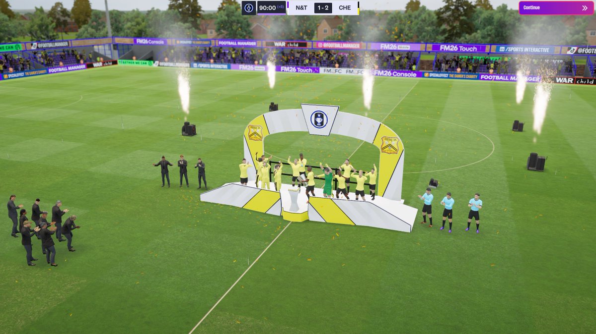 FMTommyC's tweet photo. Tier 8 here we come!!! After a slightly longer than expected stream yesterday, we plowed our way to the league title with @CheddarFC1892! Then to top it all off we became the back to back winners of the Les Phillips Cup!! Back live on #twitch today at 10am UK time! #FM26 🧀🧀🧀 https://t.co/pwVpIFajz0