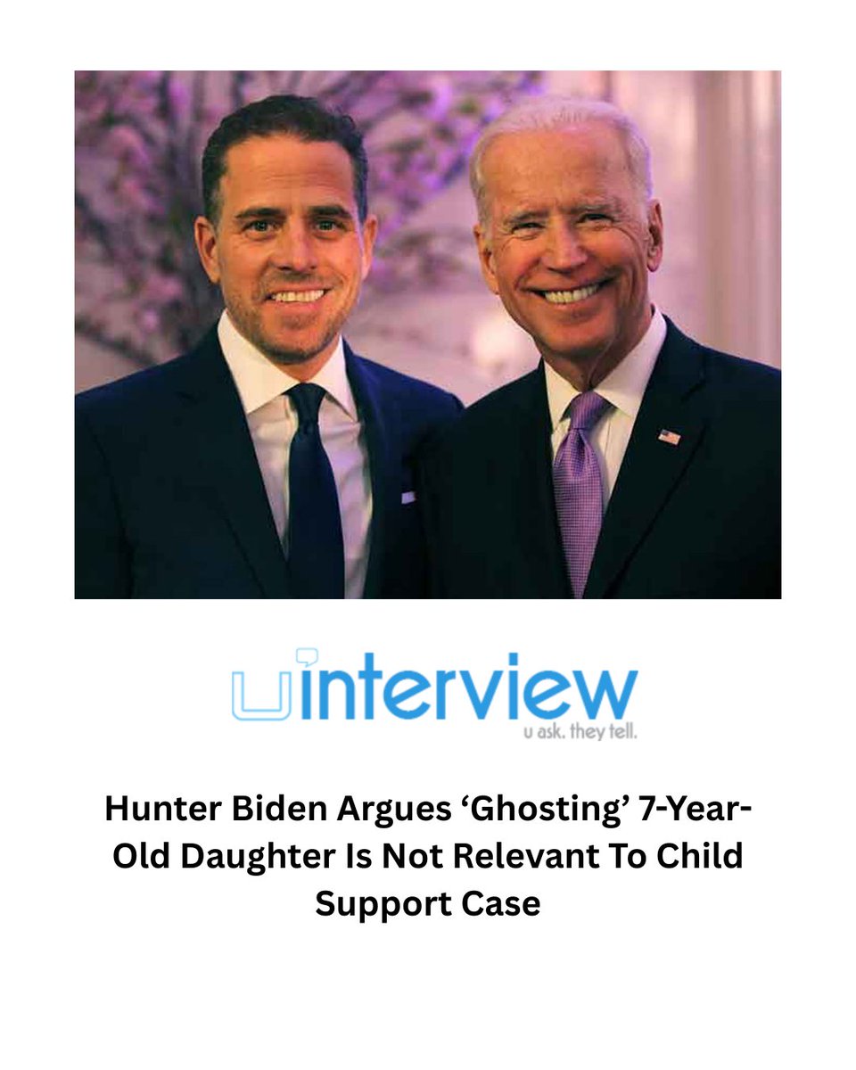 uinterview's tweet image. Hunter Biden Argues ‘Ghosting’ 7-Year-Old Daughter Is Not Relevant To Child Support Case

#HunterBiden #ChildSupport #Court

Follow @uinterview for the best viral videos, celebrity interviews, and news

Read More: uinterview.com/news/hunter-bi…
