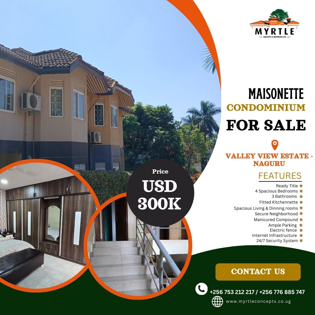 myrtle__concept's tweet photo. Modern 4-Bedroom Maisonette for sale at USD 300K in VALLEY VIEW ESTATE - NAGURU! A beautifully finished maisonette featuring lavish bedrooms, living & dining area & a thoughtfully planned layout. Call: 0753212217/0776885747 #MCPUG #CondominiumForSale #RealEstateAdvisorofChoice. https://t.co/lZ5aNKLd95