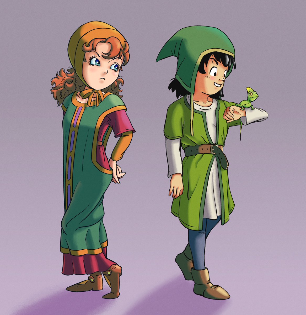 JalopesTL's tweet photo. Maribel and the hero from Dragon Quest VII ⛵️ https://t.co/ufYdAk96gO