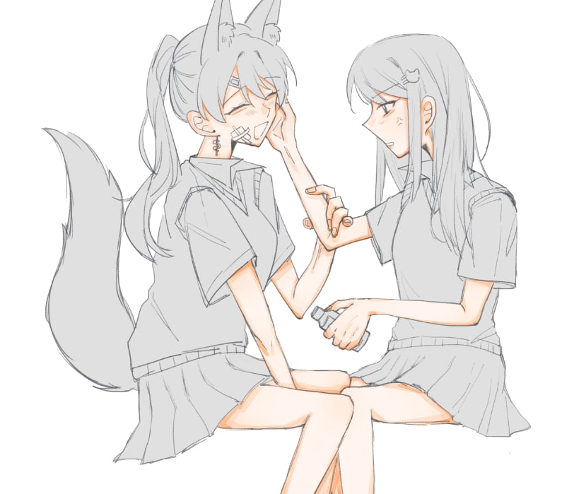 大概就是替對方出頭然後裝沒事的老套學趴劇情這樣（比畫）