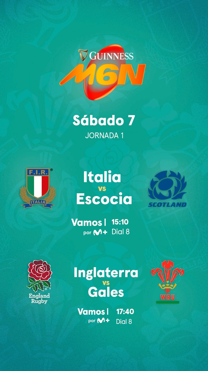 😍🏉 Es sábado y te esperan dos partidazos del 6 Naciones 2026. 

✅ Todo el torneo, incluido en tu suscripción a <a href="/MovistarPlus/">Movistar Plus+ | Club de fans oficial de Hollanov</a> por 9,99 €/mes. 
📎 movistarplus.es/deportes/rugby…

#ÚneteALaMelé