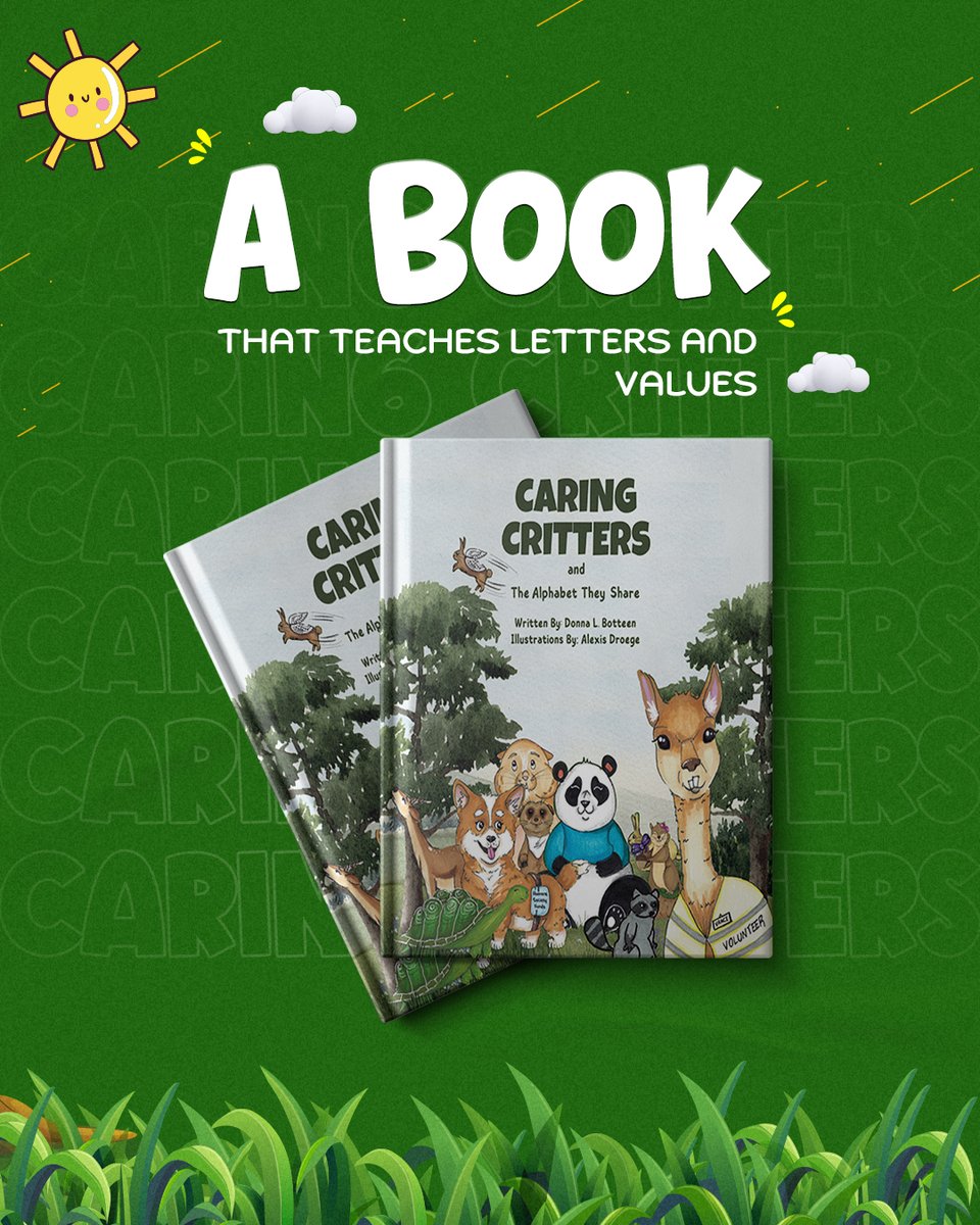 DBotteen85430's tweet photo. Parents choose Caring Critters because it teaches ABCs and positive behavior in one easy read.

Order Caring Critters now and let your toddler’s creativity soar with every page! https://t.co/ndYeK2BYZj

#learningbooks #WritingCommunity  #booktwt  #BookReview #writersoftwitter https://t.co/T4maEtWd2O