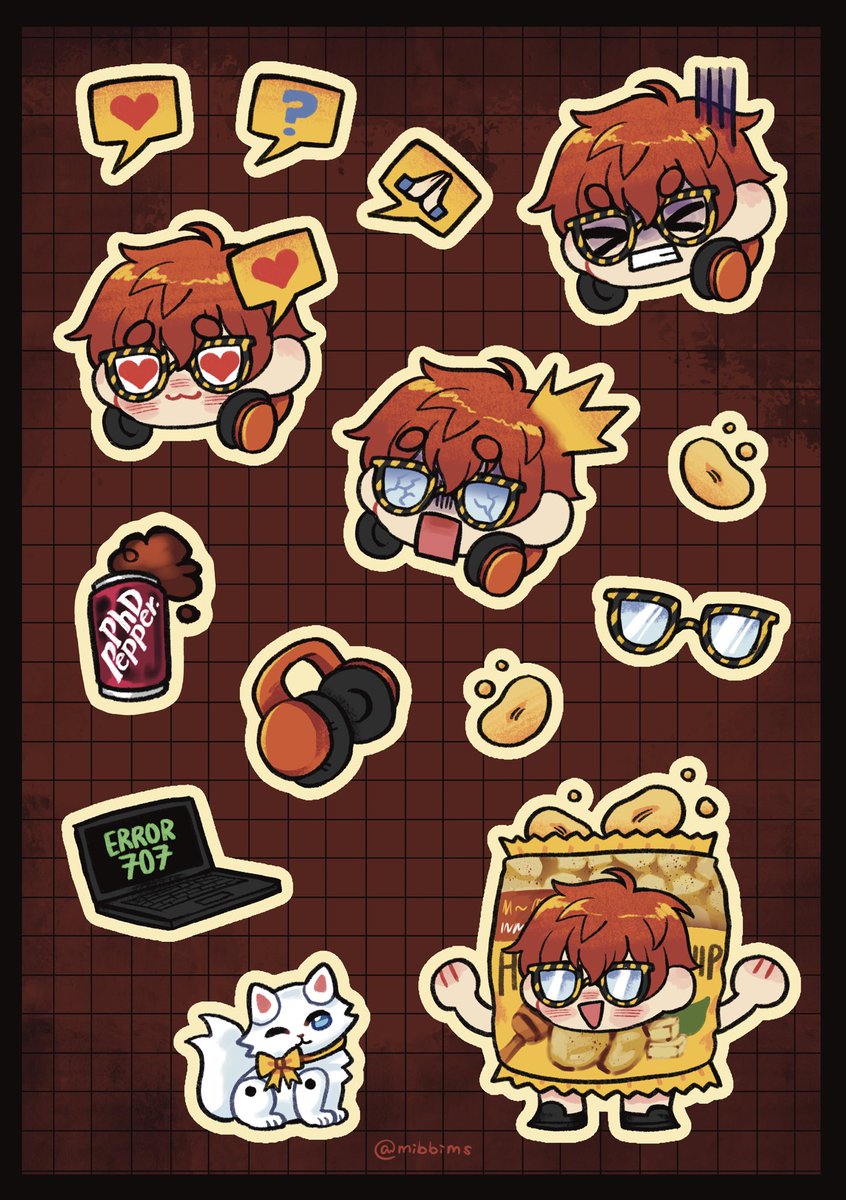 mibbims's tweet image. #mysticmessenger 707 stickersheet 👾