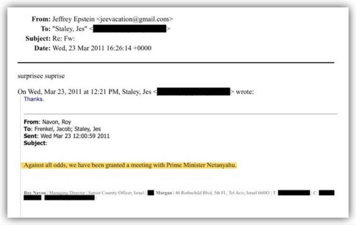 Epstein set up a meeting with you, Bibi. Nobody believes your lies