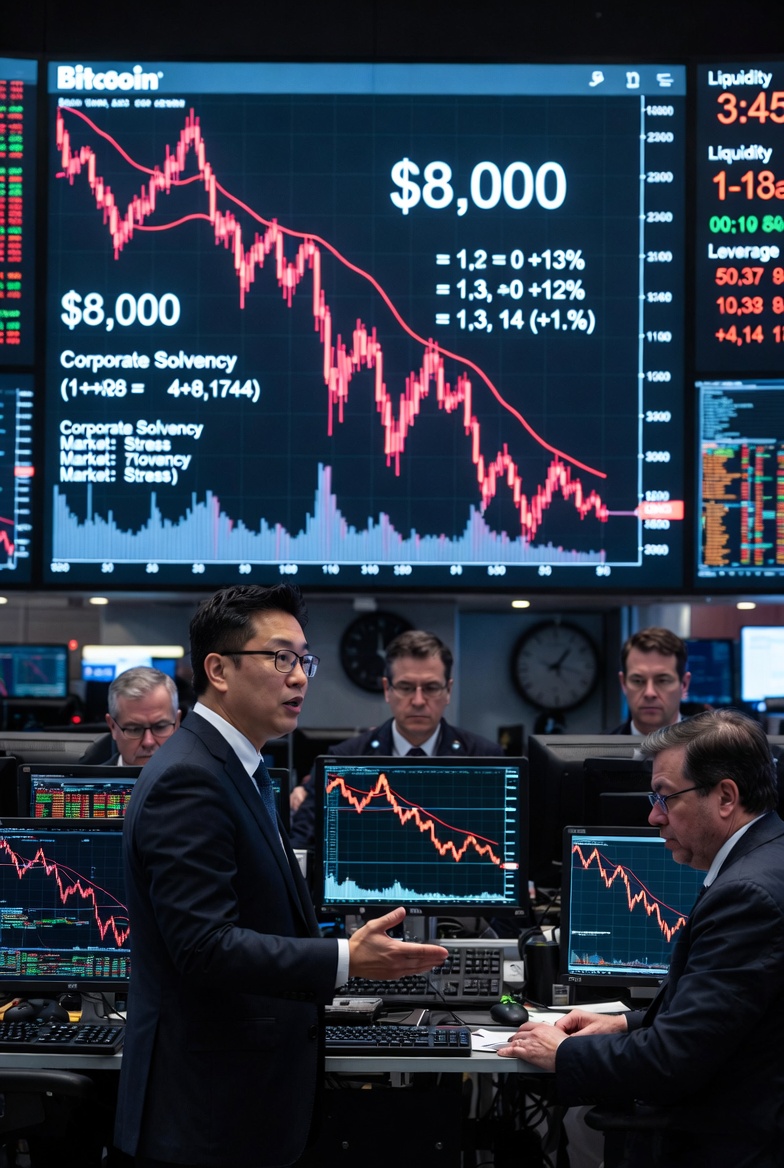 hanabidefi's tweet photo. MicroStrategy reveals the breaking point in a Bitcoin collapse. CEO Phong Le says a 90% BTC price crash to ~$8,000 would literally erase the company’s net worth, turning its BTC reserves into debt parity 😱.

This shock admission puts institutional risk front and center as flagship holders confront worst-case scenarios and pricing power dynamics shift under stress.

A deep Bitcoin dip isn’t just technical it’s now tied to real corporate solvency math that could ripple through markets.

Traders and whales alike will be watching liquidity, leverage, and macro signals as fear intensifies.

#BTCRisk #InstitutionalStress