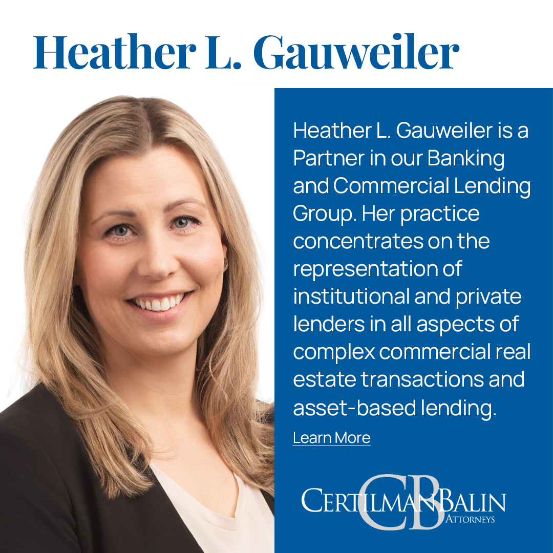CertilmanBalin's tweet image. Meet the Faces Behind Our Firm: Heather L. Gauweiler, Partner in Banking &amp;amp; Commercial Lending — expert in complex commercial financing for lenders.

🔗 certilmanbalin.com/attorney/heath…
#MeetTheTeam #BankingLaw #CommercialLending