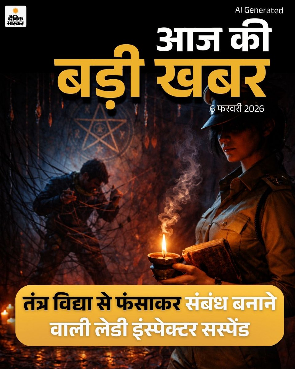 DainikBhaskar's tweet image. हरियाणा पुलिस की एक महिला इंस्पेक्टर को एक कॉलोनाइजर को तंत्र विद्या के जरिए फंसाकर ब्लैकमेल करने के मामले में सस्पेंड कर दिया गया है। जानिए पूरा मामला
dainik.bhaskar.com/KjWunY6qx0b 
#haryana #Hisar #Suspended